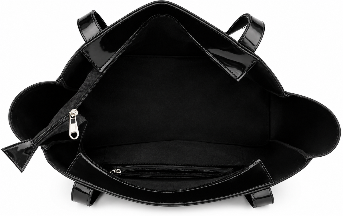 Glossy Black Tote Bag