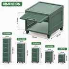 6-Tier Modular Black Storage Cabinet with Ribbed Drawers & Cream Handles