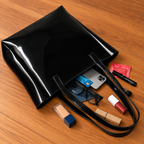 Glossy Black Tote Bag