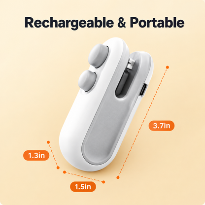 2-in-1 Rechargeable Mini Bag Sealer & Cutter – Portable Food Packaging Sealing Machine